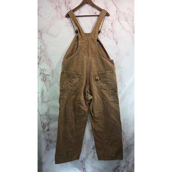 Carhartt Overalls Men 44 X 30 Bib Brown Duck Canvas Carpenter Straight R01 Vtg - Picture 5 of 12
